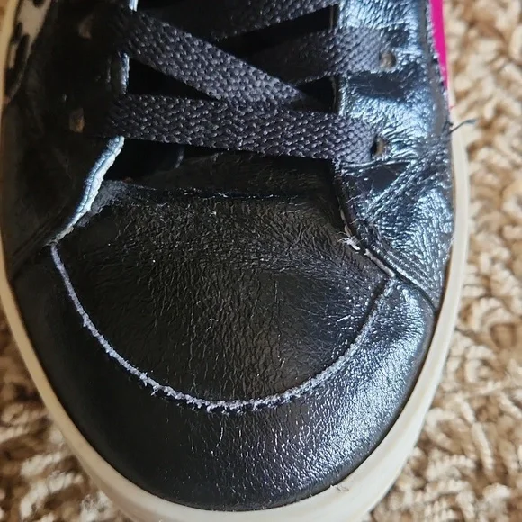 P448 Made In Italy Stylish Women's Leopard Print High-Top Sneakers With Zippers - Picture 12 of 16